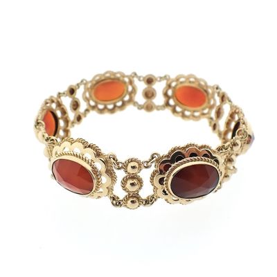 Image 1 of Antique gold bracelet with carnelian