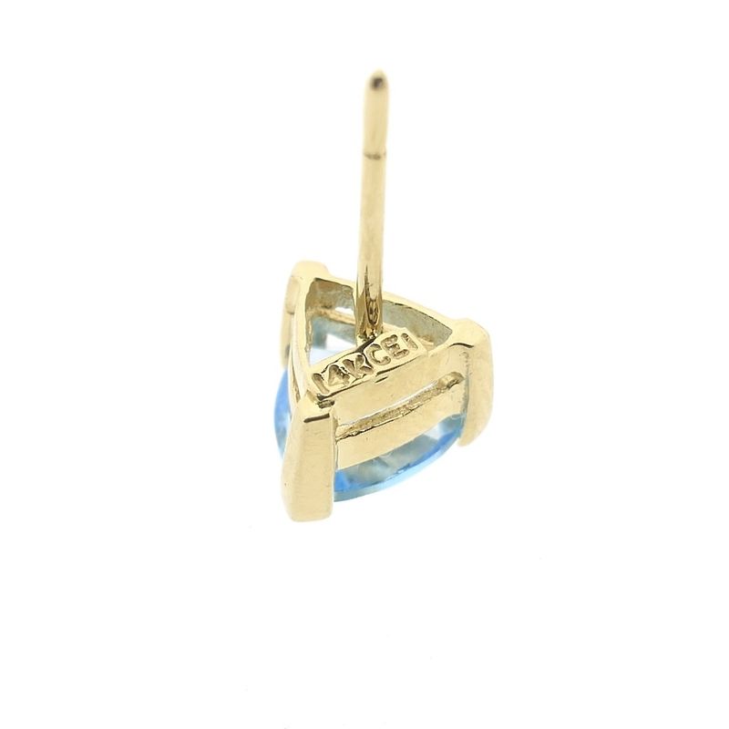 Image 9 of Gold stud earrings with blue topaz