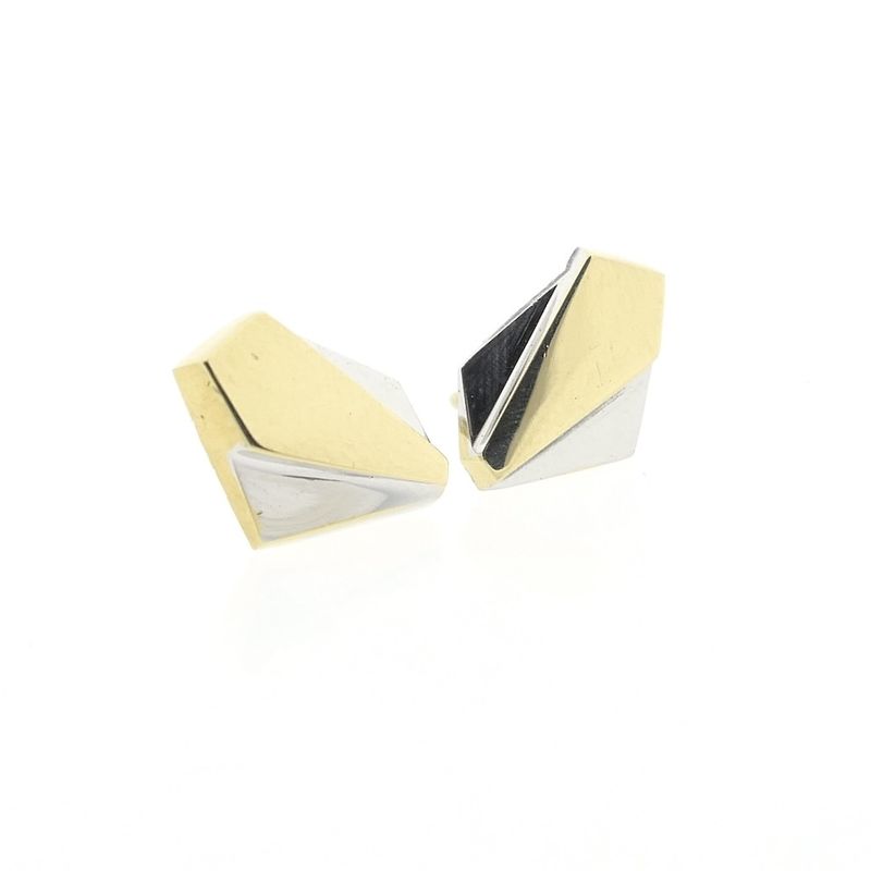 Image 9 of Two-tone gold stud earrings