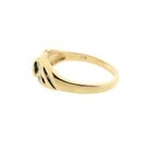 Image 7 of Gold Ring with Emerald & Zirconia; 14 Karat; Size 19