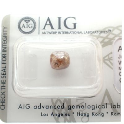 Image 2 of 1.15 ct. Rose cut diamond Orange brown N/A + AIG Certificate