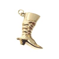 Gold pendant of a cowboy boot with spurs