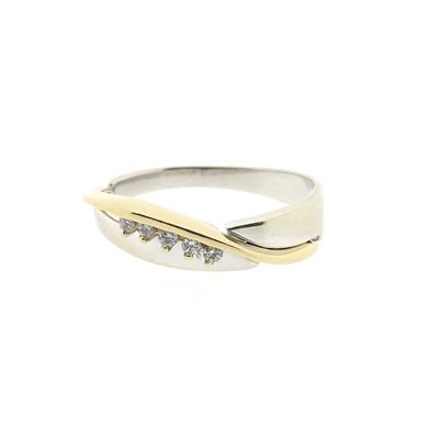 Image 2 of Two-tone gold ring with zirconia