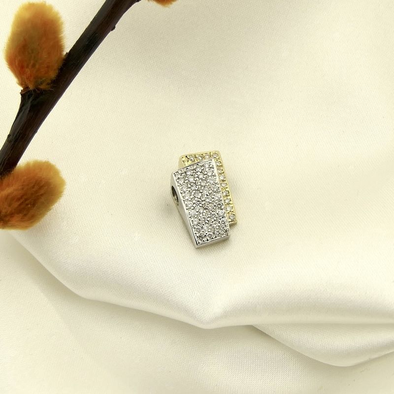 Image 7 of Two-tone gold pendant pavé set with diamond | 0.24 ct.