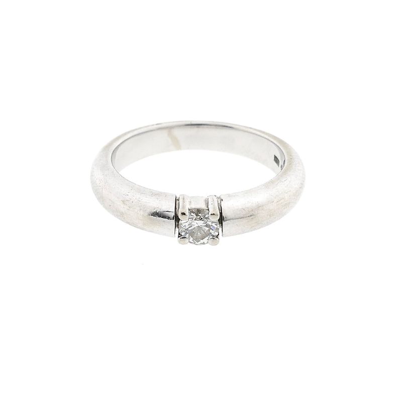 Image 3 of White Gold Solitaire Ring with Diamond; 0.08 ct.