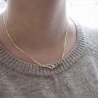 Image 11 of Two-tone gourmet link necklace with 0.035 ct. diamond | 42 cm