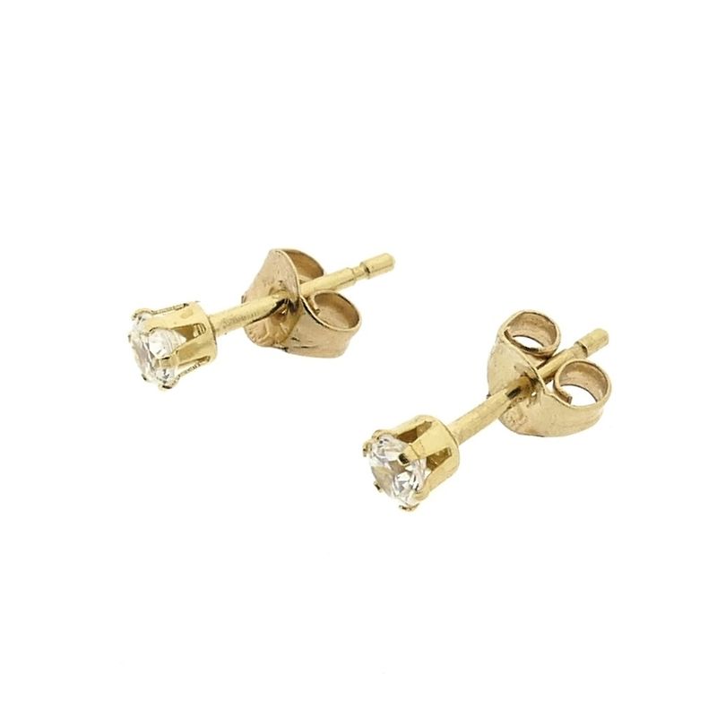 Image 8 of Gold stud earrings with zirconia