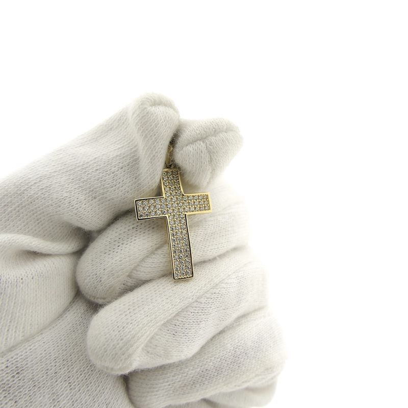 Image 7 of Gold cross with zirconia