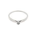 Image 6 of White Gold Solitaire Ring; Diamond 0.04 ct.; 14 Karat; Size 16.75