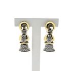 Image 1 of Bicolor gold earrings with diamonds; 0.75 ct.