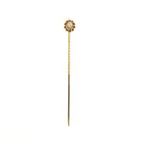Gold lapel pin, tie pin with rose-cut diamond | Approx. 0.10 ct.