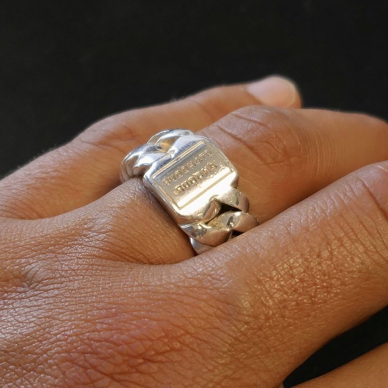 Image 8 of Silver Buddha to Buddha ring | Chain