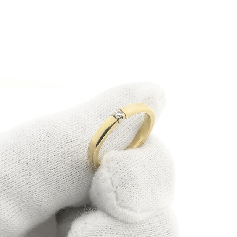 Image 10 of Gold (wedding) ring with diamond; 0.035 ct.