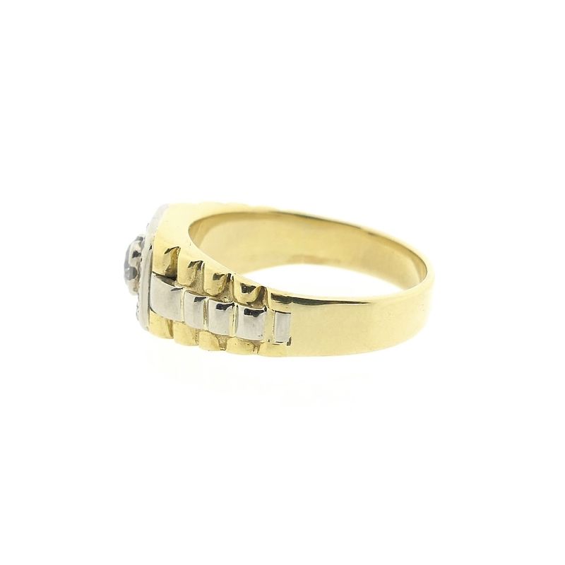 Image 6 of Two-tone gold Rolex president band ring with diamond | 0.45 ct.