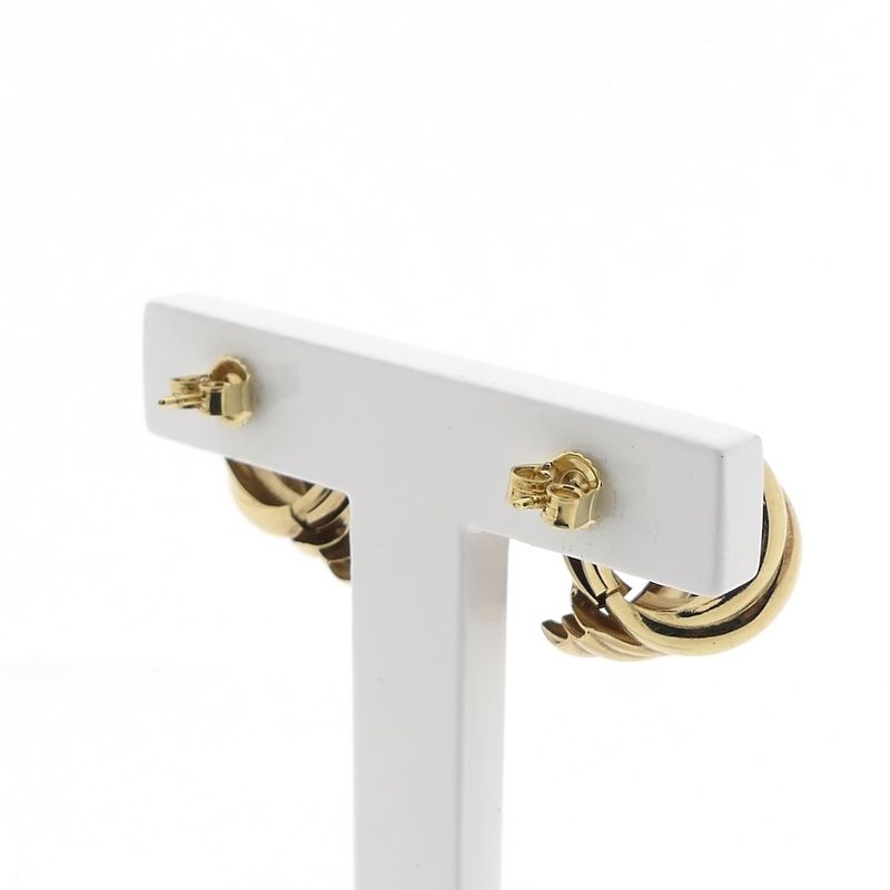 Image 4 of Gold semicircular stud earrings