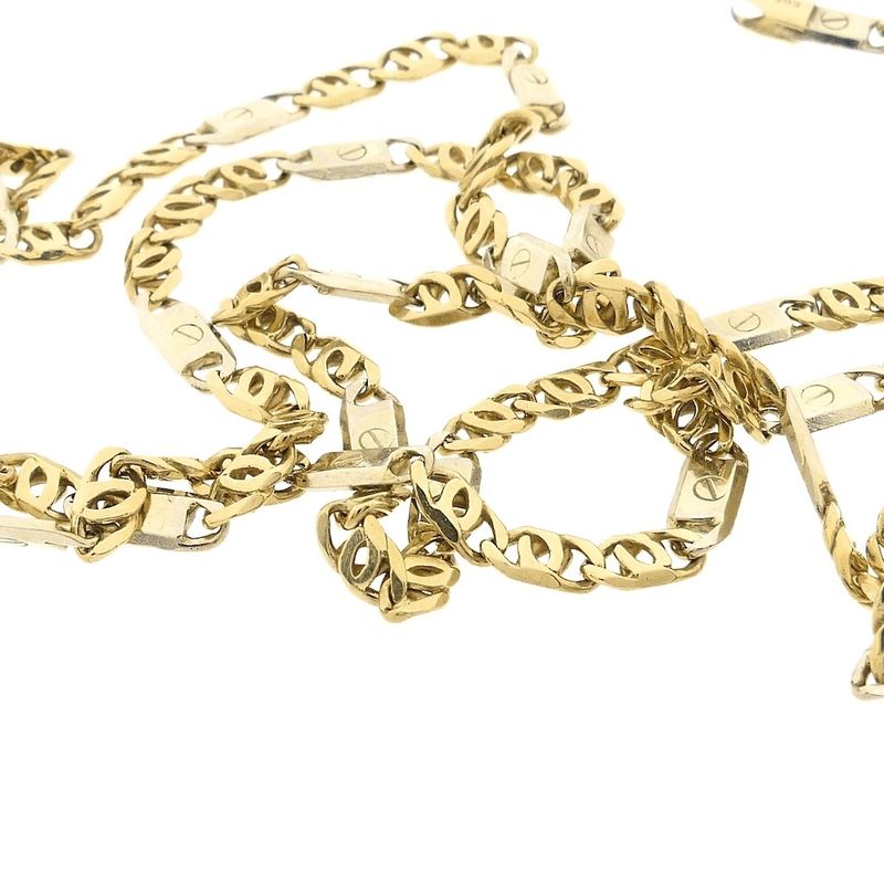 Image 9 of Two-tone gold fantasy link necklace; Men's | 64.5 cm