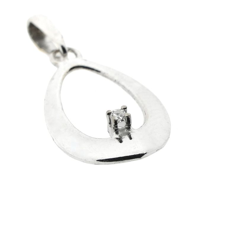 Image 3 of White gold pendant with diamond; 0.02 ct.