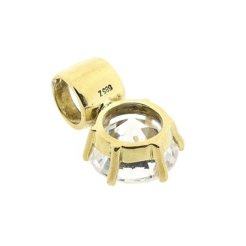 Image 5 of Gold subtle pendant with large zirconia