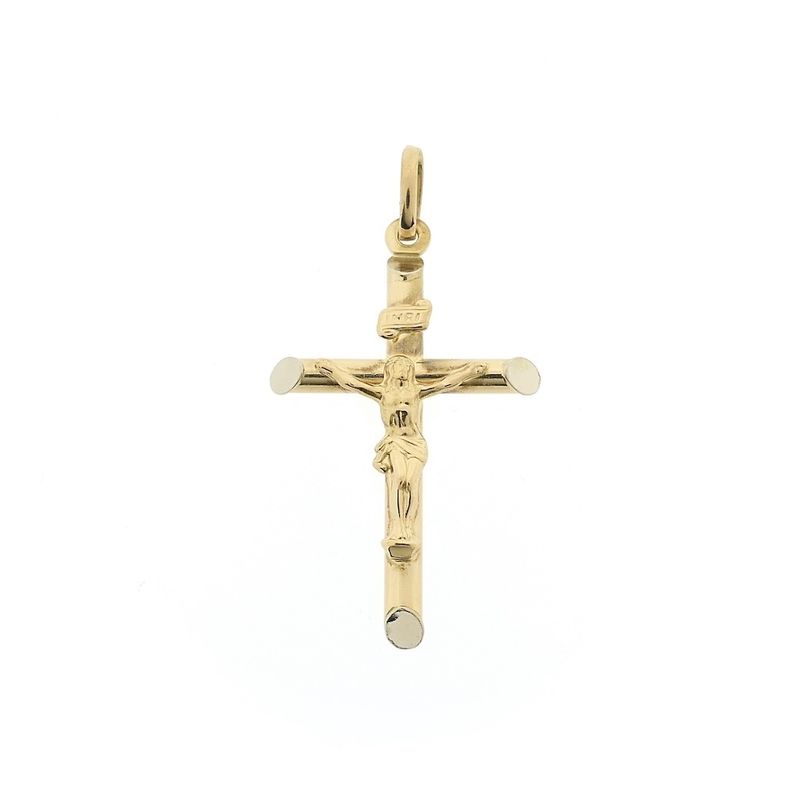Image 1 of 18-karat gold pendant of a cross with corpus | INRI