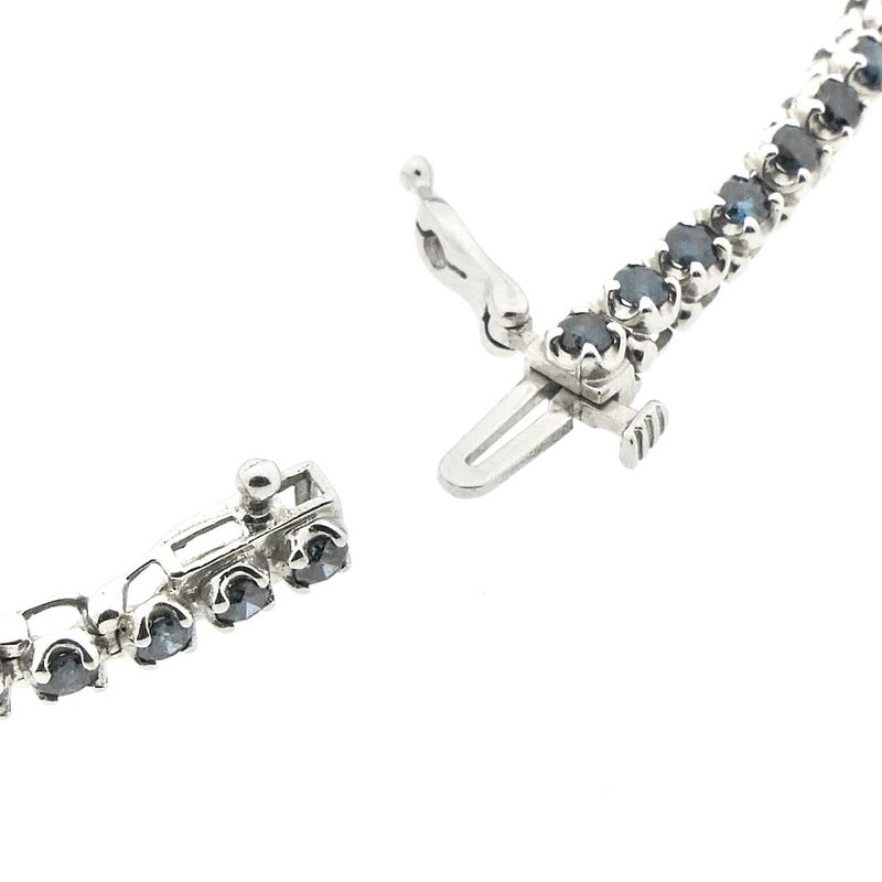 Image 4 of White gold bracelet with blue moissanite; 2.75 ct.