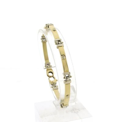 Image 2 of Two-tone gold bar bracelet