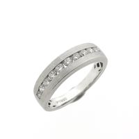 Platinum row ring with diamonds