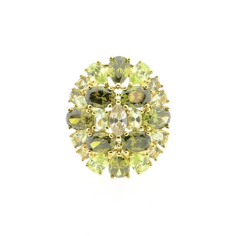 Image 4 of Silver entourage ring with zirconia; Gold plated