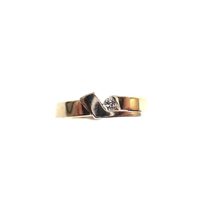 Image 2 of Two-tone gold fantasy ring set with 0.06 ct diamond.