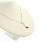 Image 3 of Gold S-link necklace with blood coral