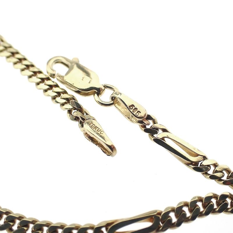 Image 6 of Gold Figaro link chain | 58 cm