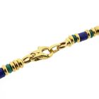 Afbeelding 4 van Gouden ketting met lapis lazuli en malachiet | 43,5 cm