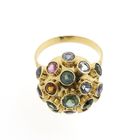 Image 4 of 18 carat gold Sputnik ring with colored stones