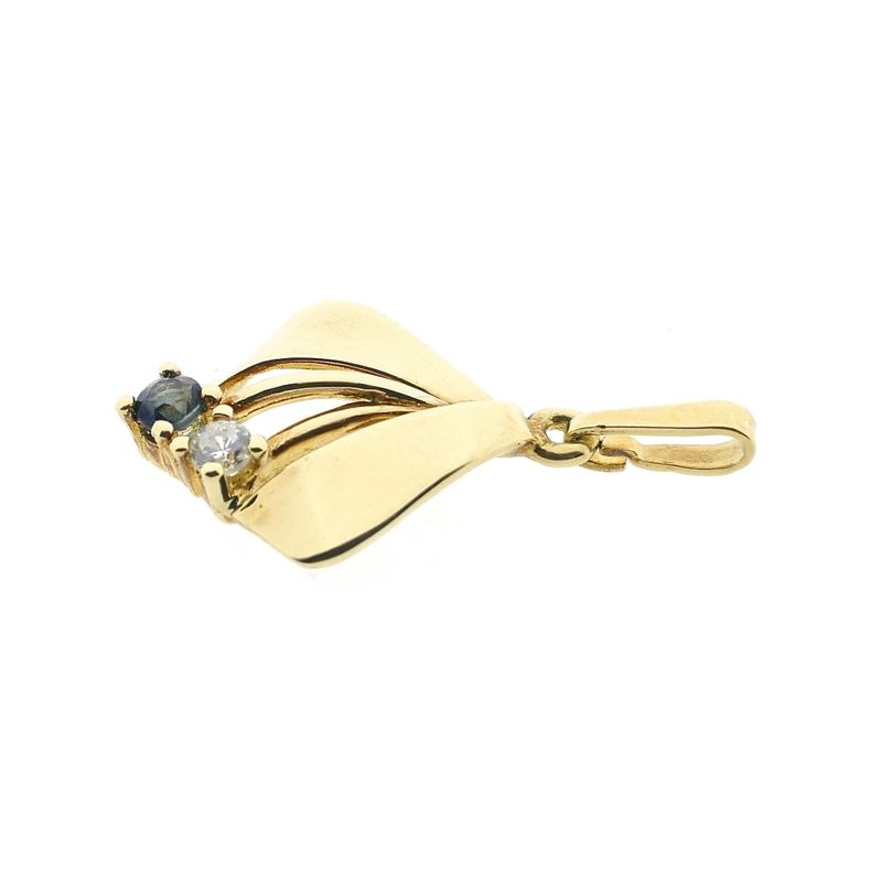 Image 8 of Gold pendant with sapphire and zirconia