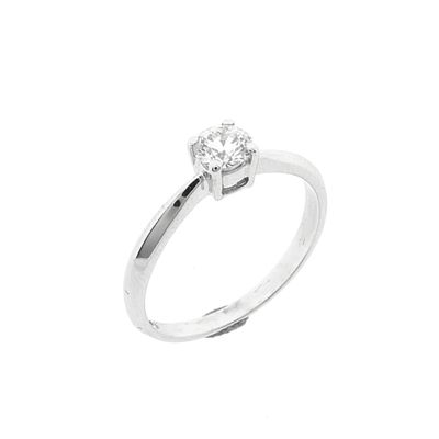 Image 1 of 18-karat white gold solitaire ring with 0.37 ct diamond