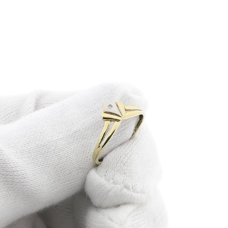Image 8 of Bicolor gold ring with diamond; 0.005 ct.