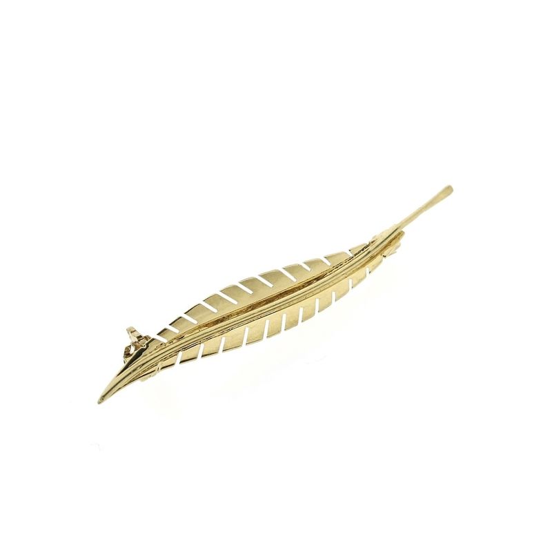 Image 1 of Vintage gold feather brooch