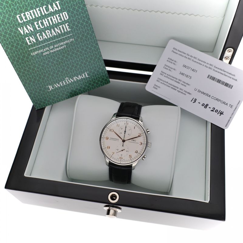 Image 13 of IWC Portuguese Chronograph 'Ivory' IW371401; Automatic Men's Watch