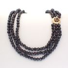 Image 1 of Vintage garnet bead necklace with gold ornamental clasp | 39 cm