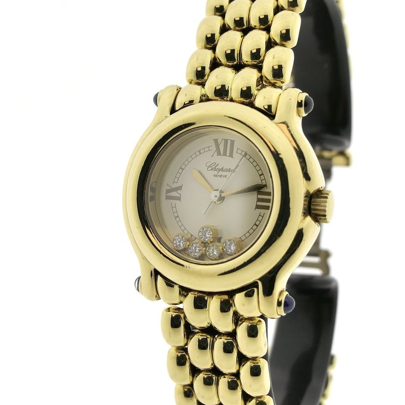 Image 2 of Chopard Happy Sport 4142; Exclusive 18k gold women's watch with diamonds