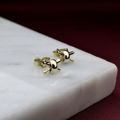 Image 2 of Two-tone gold stud earrings