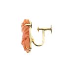 Image 7 of Vintage gold earrings from Kuan Yin in red coral