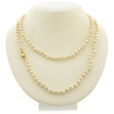 Image 1 of Vintage pearl necklace with gold clasp | 88 cm