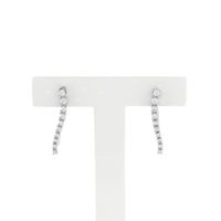 Silver long earrings with zirconia