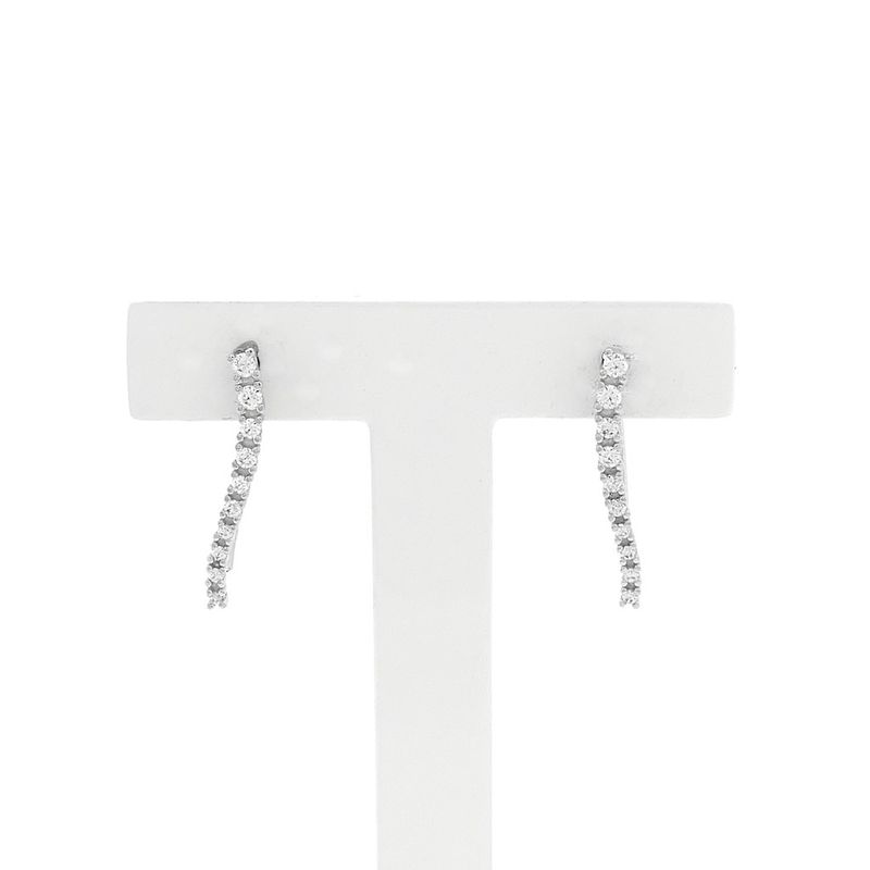 Image 1 of Silver long earrings with zirconia
