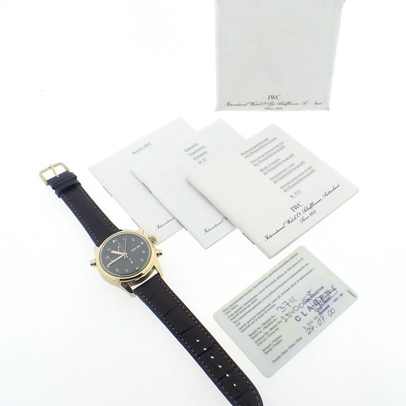 Image 4 of IWC Pilot Double Chronograph; 18k. Men's watch with split seconds