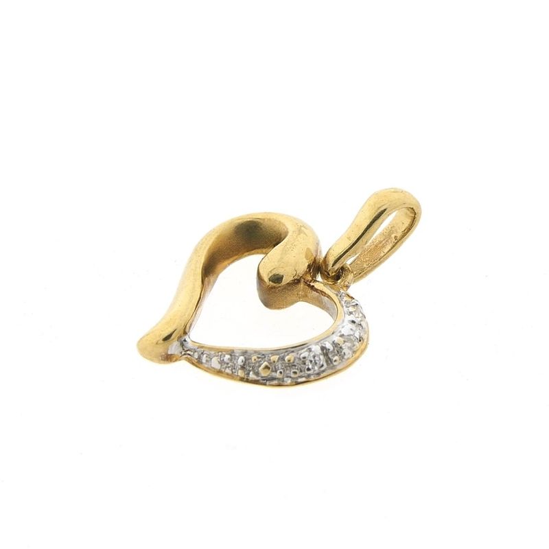 Image 3 of Gold heart pendant with diamonds | 0.015 ct.