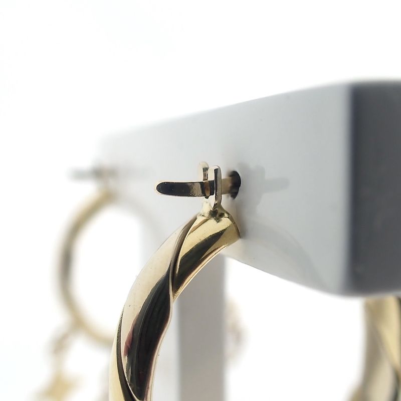 Image 9 of Two-tone gold earrings with charms and zirconia | Ø 23.0 mm