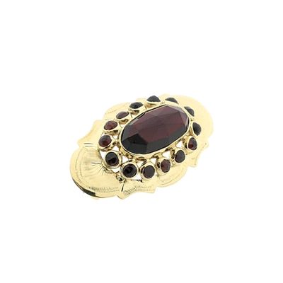 Image 2 of Vintage gold brooch with garnet