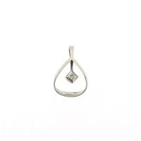 White gold pendant with diamond; 0.005 ct.
