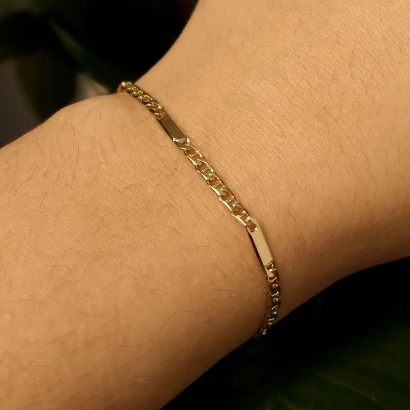 Image 8 of Gold Figaro link bracelet